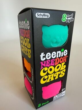 NeeDoh Teenie Cool Cats Schylling Multicolor Squeeze Ball New